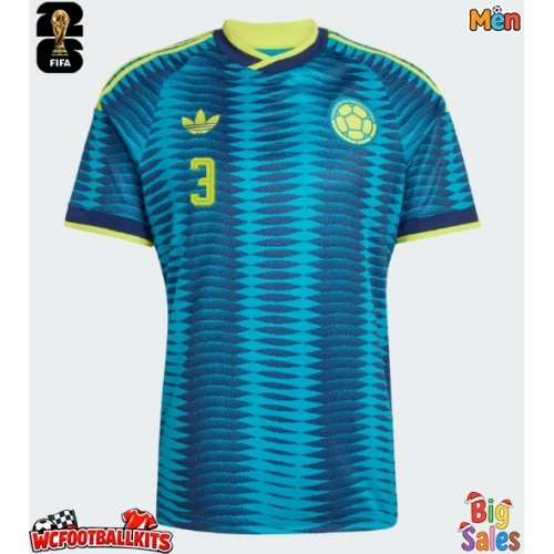 Colombia Jhon Lucumi #3 Replica Away Stadium Shirt World Cup 2026 Short Sleeve